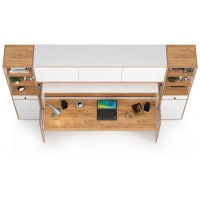 СНЯТО НСН Вуди Компоновка № 46, цвет белый премиум/дуб крафт золотой, сп. м. 800х1800 мм., б/м, основание есть, матрас высотой до 160 мм.