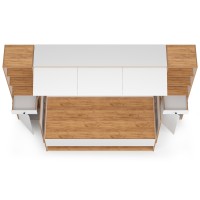 СНЯТО НСН Вуди Компоновка № 46, цвет белый премиум/дуб крафт золотой, сп. м. 800х1800 мм., б/м, основание есть, матрас высотой до 160 мм.