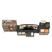 Трувор Гостиная 086, цвет дуб гранж песочный/интра, ШхГхВ 305,8х45,4х146 см., универсальная сборка