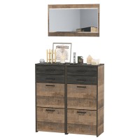 Трувор 13.241.06 Тумба для обуви + 13.241.06 Тумба для обуви + 15.30 Зеркало, цвет дуб гранж песочный/интра, ШхГхВ 100х37х195 см.