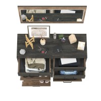 Трувор 13.241.06 Тумба для обуви + 13.241.06 Тумба для обуви + 15.30 Зеркало, цвет дуб гранж песочный/интра, ШхГхВ 100х37х195 см.