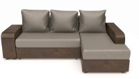 Диван угловой Дублин еврокнижка коричневая рогожка+коричневая экокожа