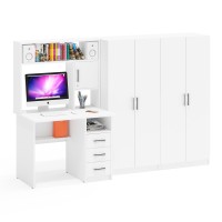 С-МД-СК9 Компоновка № 01, цвет белый шагрень, ШхГхВ 242х70х160 см., НЕ универсальная сборка