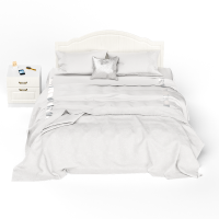 Ливерпуль Кровать 11.08 + основание + ножки + Тумба 08.146, цвет ясень ваниль/белый, ШхГхВ 266х204х112 см., сп. м. 1600х2000 мм., б/м, ортопед есть