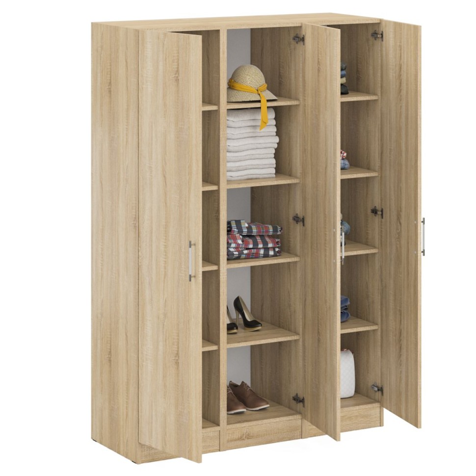 Набор пеналов Стандарт 3 шт., цвет дуб сонома, ШхГхВ 135х52х200 см., универсальная сборка