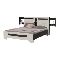 Престиж СП-06О Кровать с основанием, цвет венге цаво/жемчужный лён, ШхГхВ 167х219х105 см., сп. м. 1600х2000 мм., б/м., ортопед есть