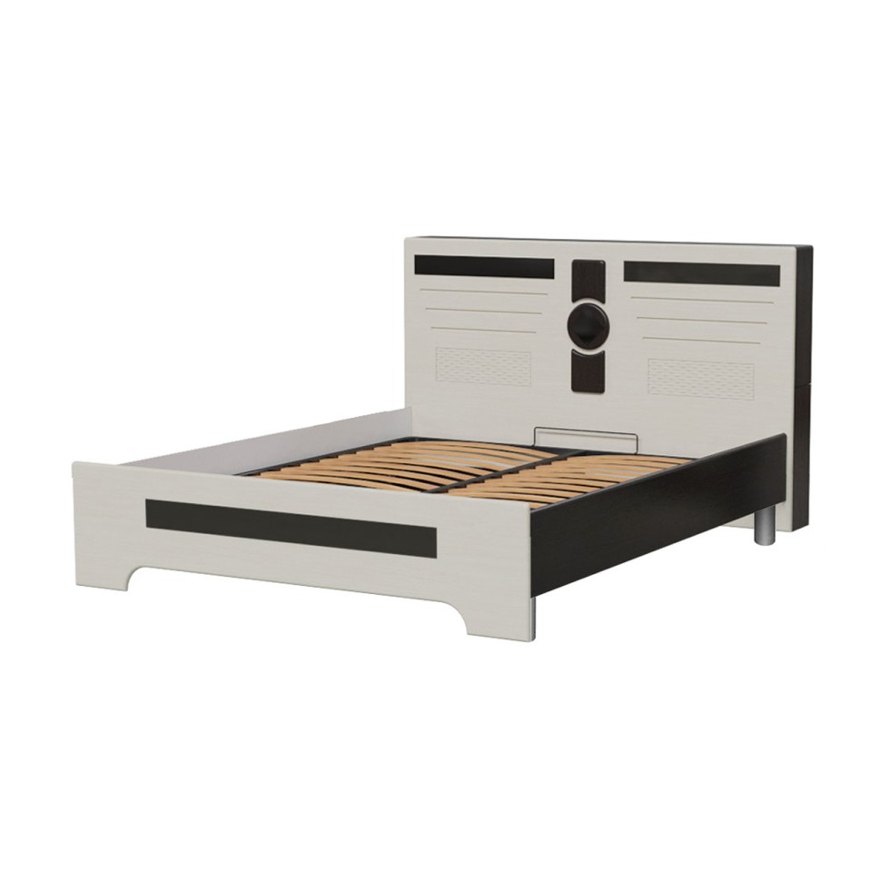 Престиж СП-06О Кровать с основанием, цвет венге цаво/жемчужный лён, ШхГхВ 167х219х105 см., сп. м. 1600х2000 мм., б/м., ортопед есть