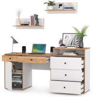 Вуди Компоновка № 48, цвет белый премиум/дуб крафт золотой, ШхГхВ 180х52,7х180 см., универсальная сборка