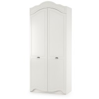 СНЯТО Роуз 13.195 Шкаф двухстворчатый, цвет ЛДСП белый(тиснение Поры дерева)/МДФ ясень ваниль, ШхГхВ 100х50,9х235,3 см.