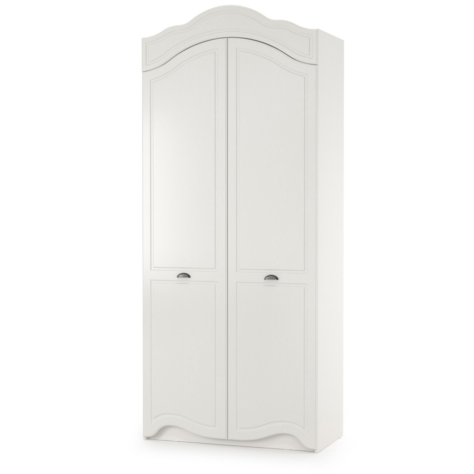 СНЯТО Роуз 13.195 Шкаф двухстворчатый, цвет ЛДСП белый(тиснение Поры дерева)/МДФ ясень ваниль, ШхГхВ 100х50,9х235,3 см.