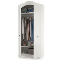 СНЯТО Роуз 13.195 Шкаф двухстворчатый, цвет ЛДСП белый(тиснение Поры дерева)/МДФ ясень ваниль, ШхГхВ 100х50,9х235,3 см.