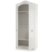 СНЯТО Роуз 13.195 Шкаф двухстворчатый, цвет ЛДСП белый(тиснение Поры дерева)/МДФ ясень ваниль, ШхГхВ 100х50,9х235,3 см.