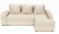 Диван угловой Дублин еврокнижка бежевая рогожка+бежевая экокожа