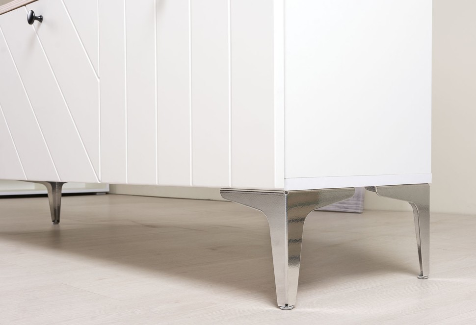 СНЯТО НСН Тумба под ТВ 13.267.03 + 13.267.03, цвет белый шагрень/альберо/фасады МДФ милк софт, ШхГхВ 276,8х34,9х53,6 см., ун. сб.,