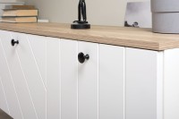 СНЯТО НСН Тумба под ТВ 13.267.03 + 13.267.03, цвет белый шагрень/альберо/фасады МДФ милк софт, ШхГхВ 276,8х34,9х53,6 см., ун. сб.,