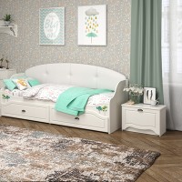 СНЯТО Роуз 13.235 Тумба, цвет ЛДСП белый(тиснение Поры дерева)/МДФ ясень ваниль, ШхГхВ 58х35,8х40,3 см., выдвижной ящик