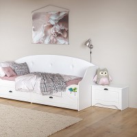 СНЯТО Роуз 13.235 Тумба, цвет ЛДСП белый(тиснение Поры дерева)/МДФ ясень ваниль, ШхГхВ 58х35,8х40,3 см., выдвижной ящик