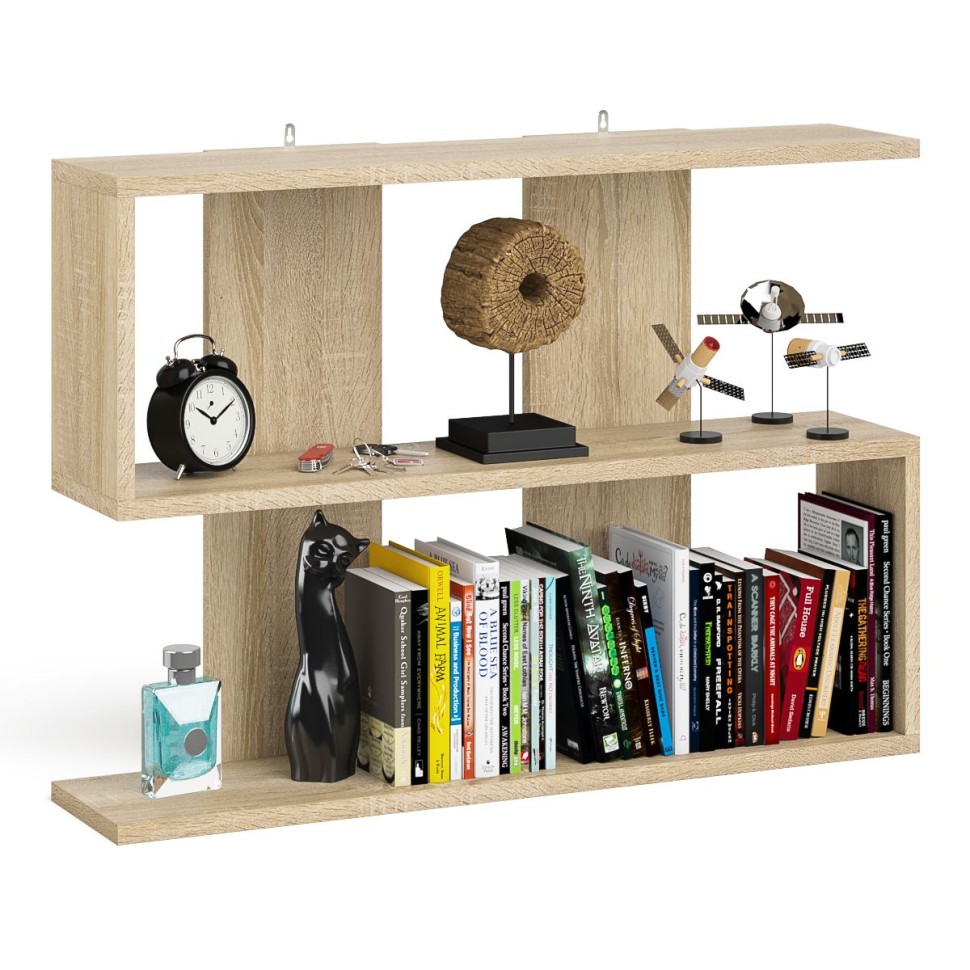 Мори Полка 900, цвет дуб сонома, ШхГхВ 90х21х64,8 см., универсальная сборка
