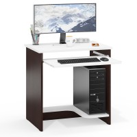 Стол компьютерный С-МД-СК11-1, цвет венге/белый шагрень, ШхГхВ 74,6х50х75 см., НЕ универсальная сборка