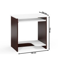 Стол компьютерный С-МД-СК11-1, цвет венге/белый шагрень, ШхГхВ 74,6х50х75 см., НЕ универсальная сборка