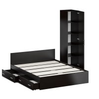 Кровать с ящиками 1600 + Пенал Стандарт, цвет венге, ШхГхВ 163,5х203,5х70 + 45х52х200 см., сп.м. 1600х2000 мм., без матраса, основание есть