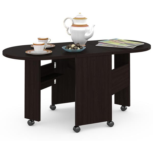 КР100 Глория 601 Стол-книжка журнальный, цвет венге магия, ШхГхВ 121х54х53 см. 33х54х53 см. сложенный, высота без учёта колёс, колёса идут в комплекте