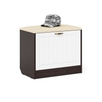 Прихожая П-6 Компоновка № 31, цвет венге/фасады МДФ белое дерево фрезеровка прованс, ШхГхВ 200х50х210 см., универсальная сборка