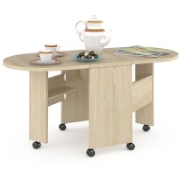 КР100 Глория 601 Стол-книжка журнальный, цвет дуб сонома, ШхГхВ 121х54х53 см. 33х54х53 см. сложенный, высота без учёта колёс, колёса идут в комплекте