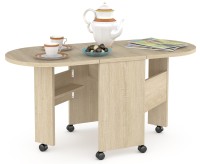 КР100 Глория 601 Стол-книжка журнальный, цвет дуб сонома, ШхГхВ 121х54х53 см. 33х54х53 см. сложенный, высота без учёта колёс, колёса идут в комплекте