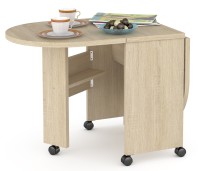 КР100 Глория 601 Стол-книжка журнальный, цвет дуб сонома, ШхГхВ 121х54х53 см. 33х54х53 см. сложенный, высота без учёта колёс, колёса идут в комплекте