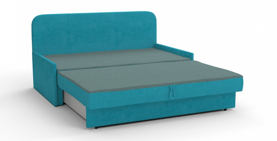 Диваны выкатной Ладья Люкс велюр бирюзовый + черные подушки