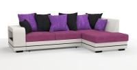 Диван угловой Дубай Люкс экокожа белый + велюр розовый/черный/фиолетовый