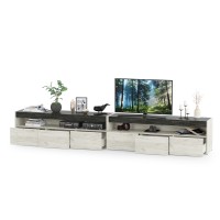 СНЯТО Тумба под ТВ 13.272 + 13.272, цвет дуб крафт белый/интра, ШхГхВ 278,6х34,1х44,6 см.