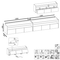 СНЯТО Тумба под ТВ 13.272 + 13.272, цвет дуб крафт белый/интра, ШхГхВ 278,6х34,1х44,6 см.