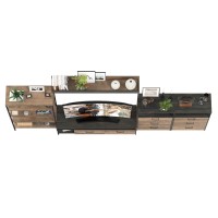 Трувор Гостиная 097, цвет дуб гранж песочный/интра, ШхГхВ 364,6х45,4х195 см., универсальная сборка