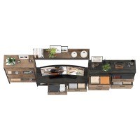 Трувор Гостиная 097, цвет дуб гранж песочный/интра, ШхГхВ 364,6х45,4х195 см., универсальная сборка