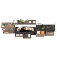 Трувор Гостиная 097, цвет дуб гранж песочный/интра, ШхГхВ 364,6х45,4х195 см., универсальная сборка