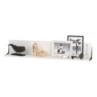 Валенсия Гостиная 16.481 Полка, цвет ЛДСП белый шагрень/МДФ белый шагрень, ШхГхВ 133х22,2х23,8 см.