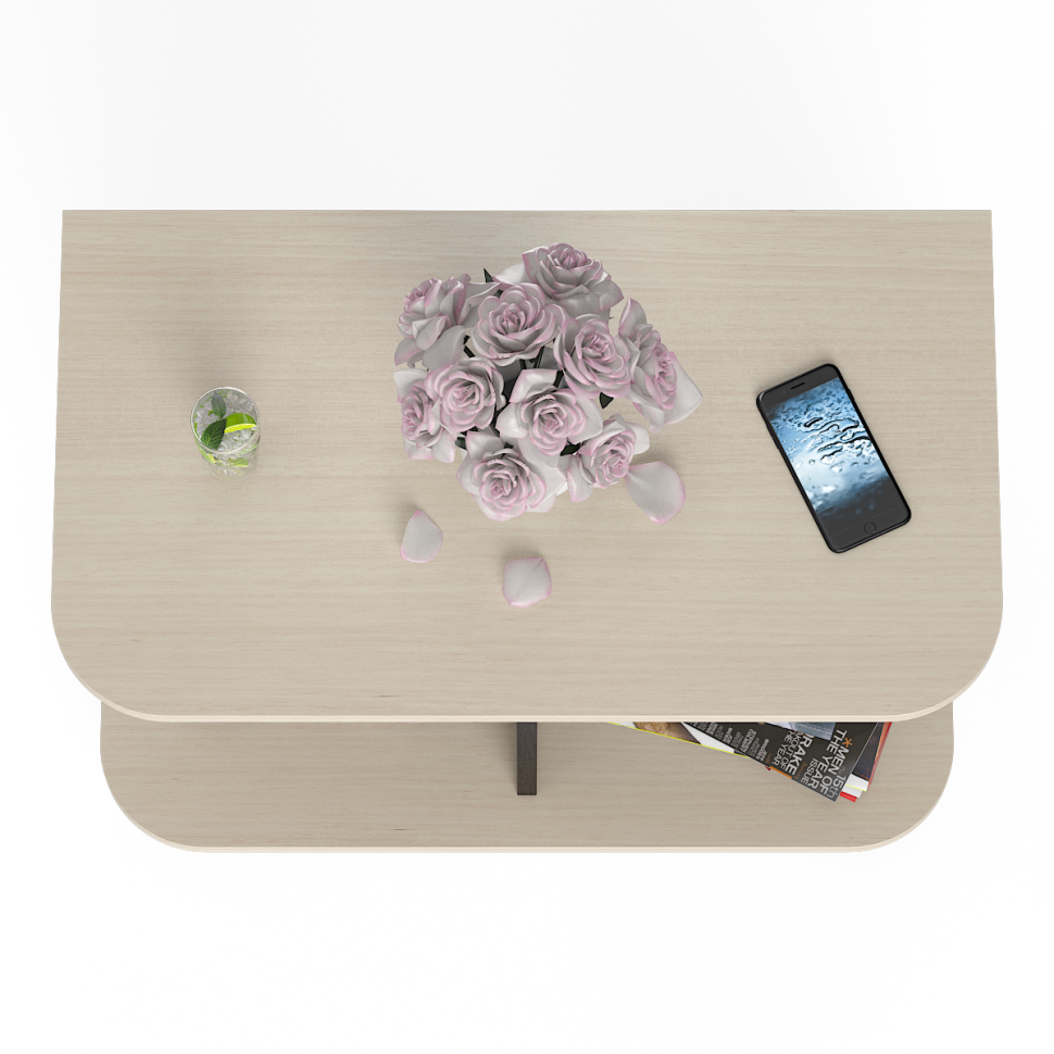 СНЯТО Стол журнальный С-МД-СЖ-11, цвет венге/дуб, ШхГхВ 80х45х56 см., стол журнальный на колёсиках