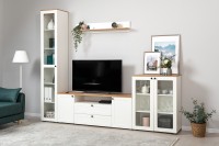 Остин 16.484 Полка, цвет белый шагрень/дуб крафт золотой, ШхГхВ 120х20х21,6 см.