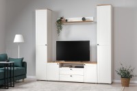 Остин 16.484 Полка, цвет белый шагрень/дуб крафт золотой, ШхГхВ 120х20х21,6 см.