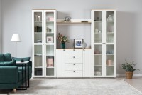 Остин 16.484 Полка, цвет белый шагрень/дуб крафт золотой, ШхГхВ 120х20х21,6 см.