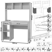 Стол компьютерный Комфорт 12.77F + Стол компьютерный Комфорт 12.77F, цвет дуб крафт золотой/тёмно-серый, ШхГхВ 200х49,8х147 см., универсальная сборка