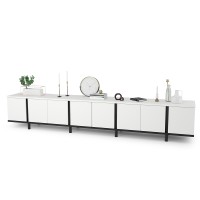 Тумба под ТВ Квадро 13.276 + 13.276, цвет белый шагрень(ЛДСП 16 мм. и 22 мм.)/чёрный(ЛДСП 22 мм.), ШхГхВ 272х40х50 см.