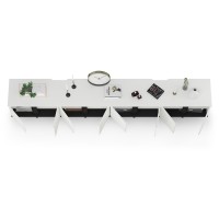 Тумба под ТВ Квадро 13.276 + 13.276, цвет белый шагрень(ЛДСП 16 мм. и 22 мм.)/чёрный(ЛДСП 22 мм.), ШхГхВ 272х40х50 см.