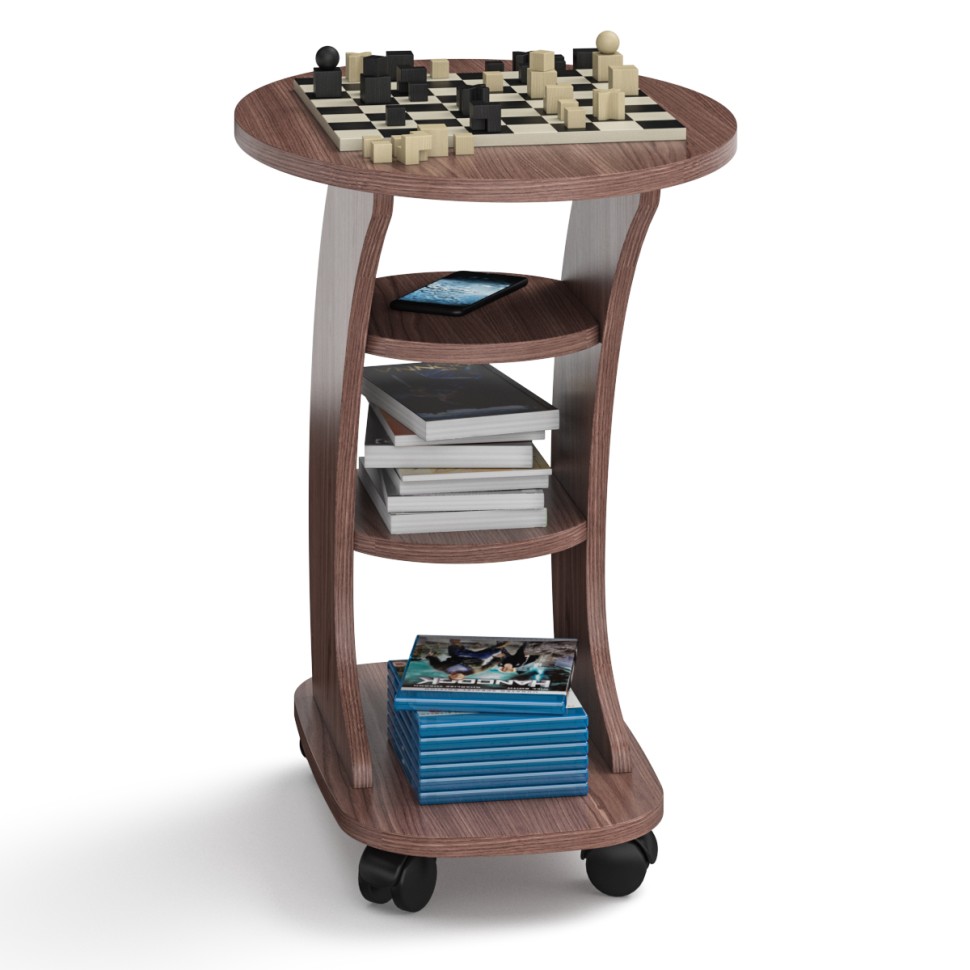 СНЯТО Стол журнальный С-МД-СЖ-16, цвет ясень шимо тёмный, ШхГхВ 45х60х65 см., стол журнальный на колёсиках