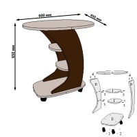 СНЯТО Стол журнальный С-МД-СЖ-16, цвет ясень шимо тёмный, ШхГхВ 45х60х65 см., стол журнальный на колёсиках