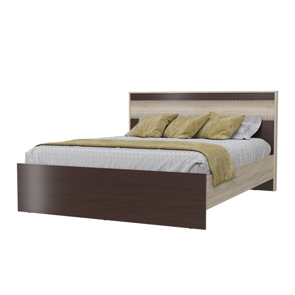 Румба 4-1824 Кровать 1600 + ортопед, цвет дуб сонома/венге, ШхГхВ 167х210х102 см., сп.м. 1600х2000 мм., б/м