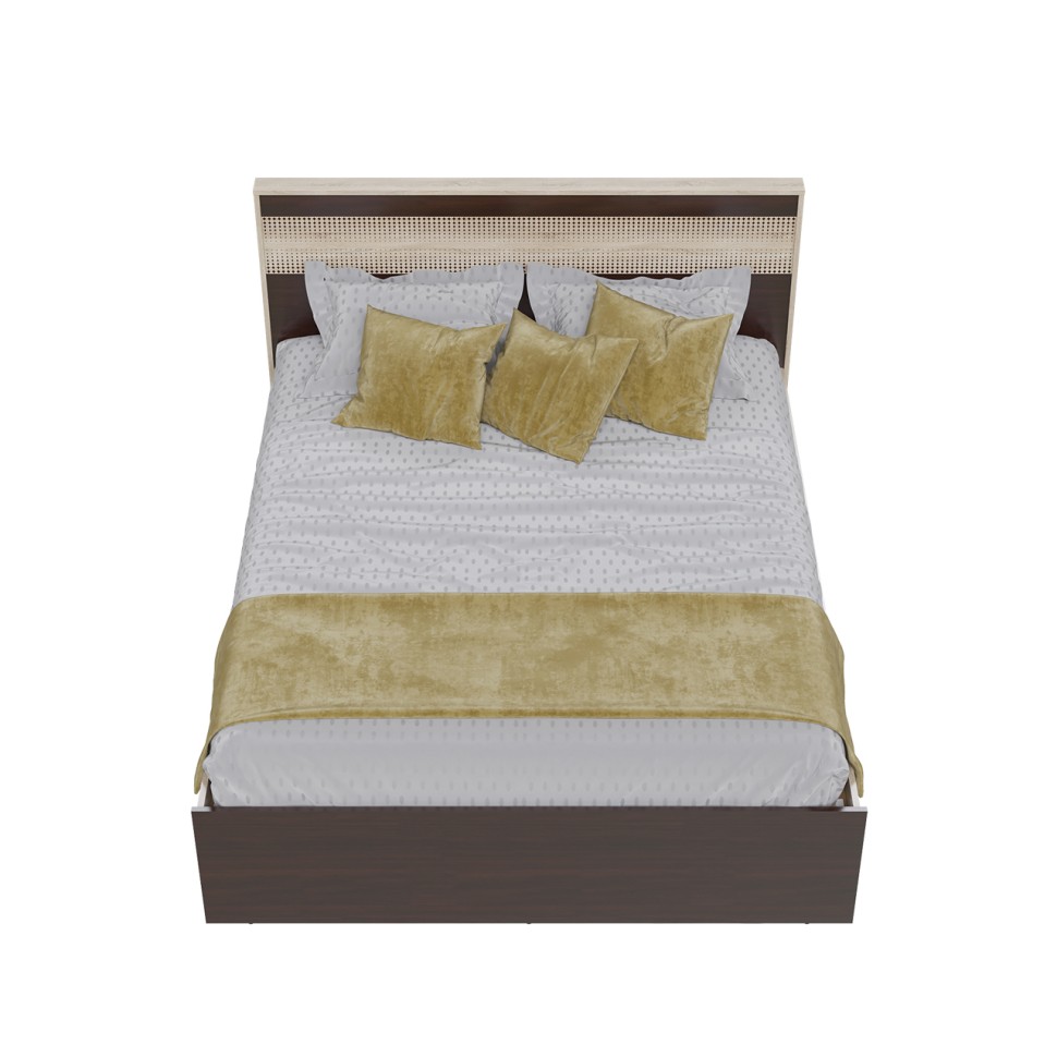 Румба 4-1824 Кровать 1600 + ортопед, цвет дуб сонома/венге, ШхГхВ 167х210х102 см., сп.м. 1600х2000 мм., б/м