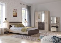 Румба 4-1824 Кровать 1600 + ортопед, цвет дуб сонома/венге, ШхГхВ 167х210х102 см., сп.м. 1600х2000 мм., б/м